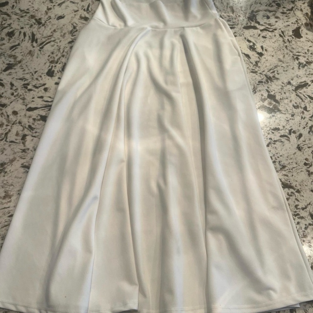 Elegant White Satin Dress
